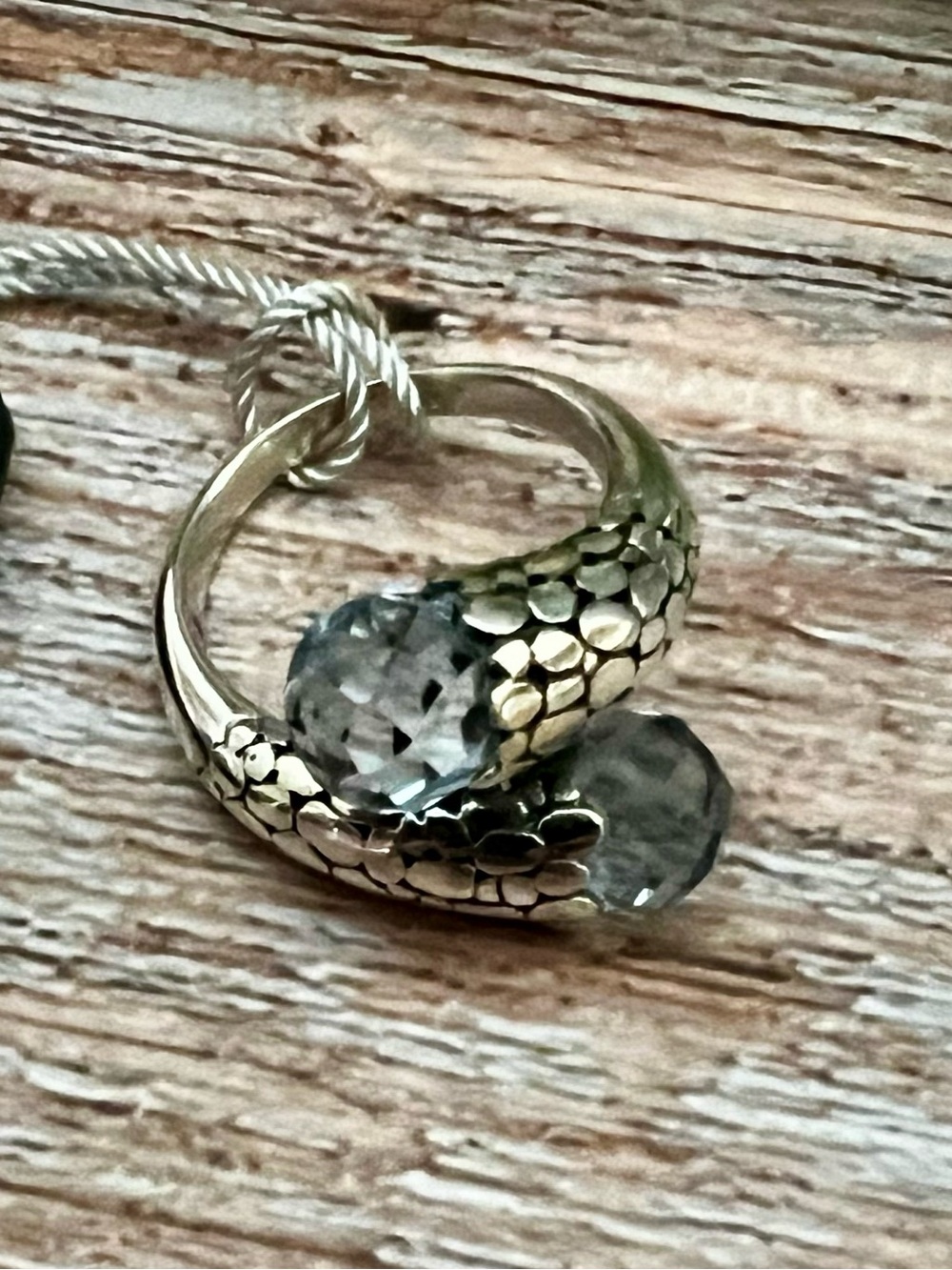 Sterling blue quartz wrap ring Ring  - size 9-10